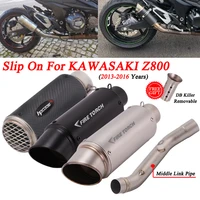 slip on for kawasaki z800 z 800 2013 2016 years motorcycle exhaust escape modified middle link pipe connection gp moto muffler