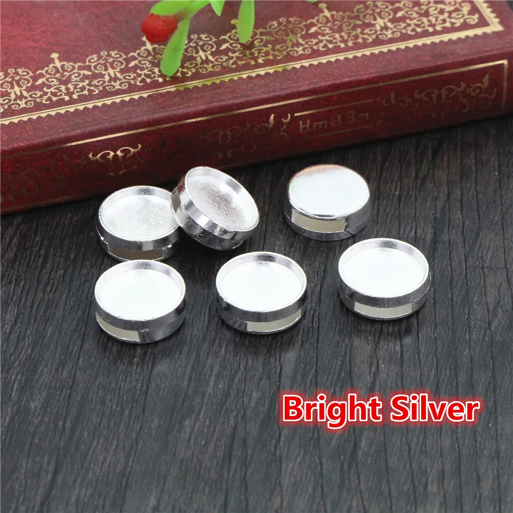 Bright Silver 16 шт 12 мм Внутренний Размер 6 цветов модный стиль кабошон базовая Камея Подвески для 8 мм кожаный браслет - Цвет: Bright Silver