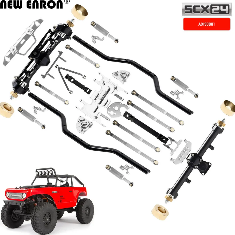 

NEW ENRON Alloy Silver Steering Knuckles Wheel Hex Shock CVD Alxe For RC Axial 1/24 SCX24 90081 AXI00001 AXI00002 Upgrades Parts