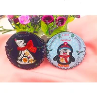 2 pcs diy full drill diamond painting cute penguin wallet bag keychain keyrings pendants stitch embroidery coin purse