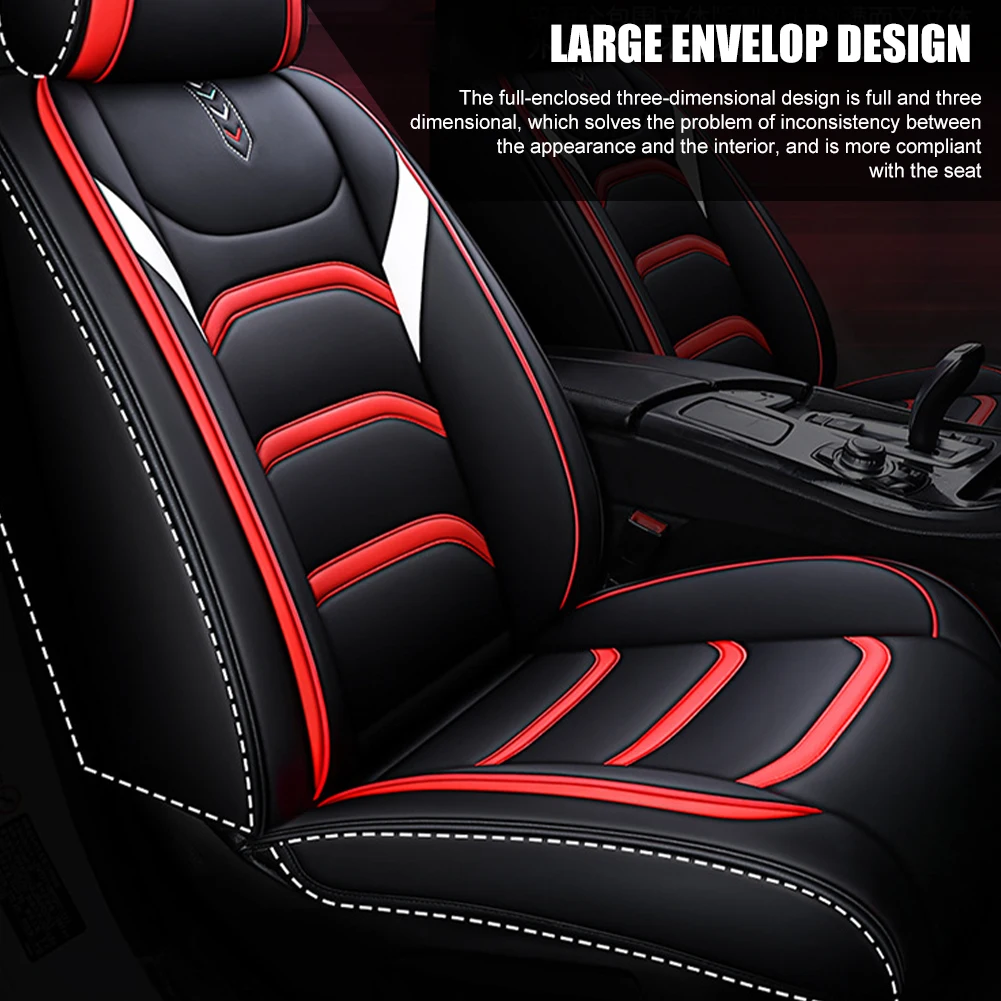 

Universal Car Seat Cover PU Leather Seat Cushion Protector Front and Rear Seats Protective Cover for Sedans SUV Pickup Truck
