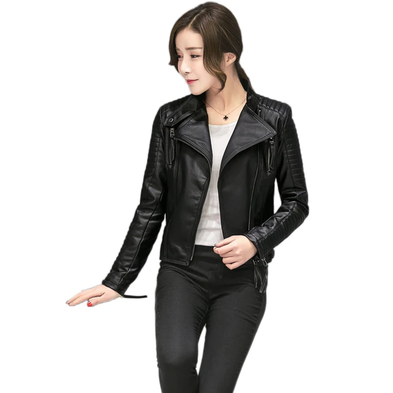 Куртка женская из ПУ кожи на весну осень|leather jacket women|faux leather jacketfaux jackets women |