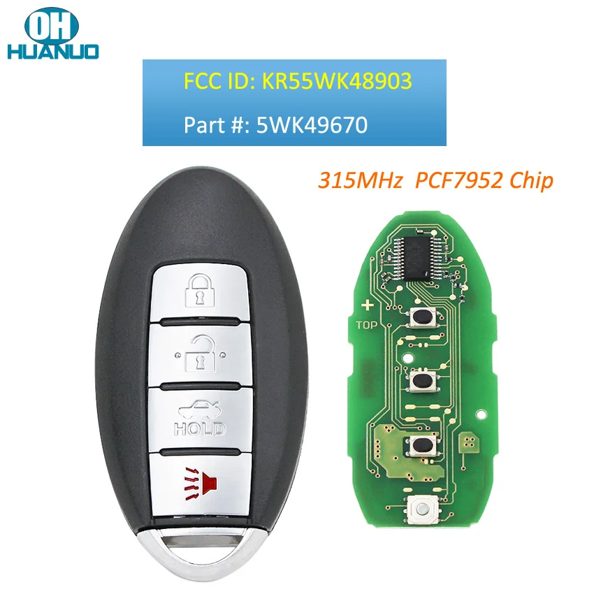 3 + 1/4 кнопки 315 МГц с чипом ID46 умный дистанционный ключ для Nissan Altima Maxima Murano FCC ID: