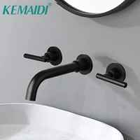 kemaidi wall mounted brass bathtub mixer tap faucet bathroom bathtub faucet solid brass matte black wash basin sink faucets