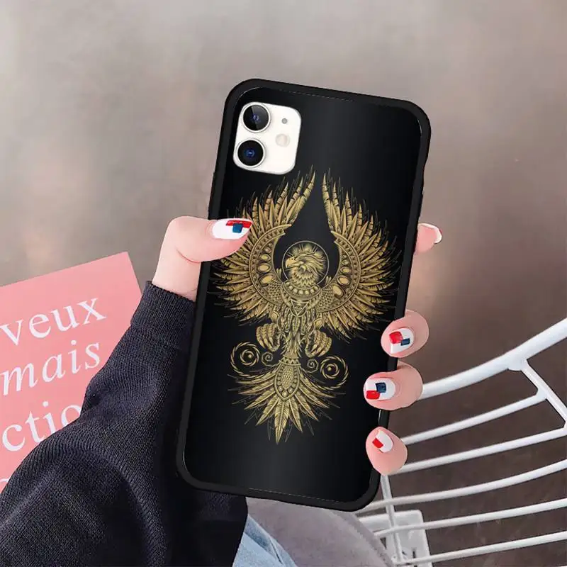 

Phoenix flame Animal art Divine bird Phone Case for iPhone 11 12 pro XS MAX 8 7 6 6S Plus X 5S SE 2020 XR