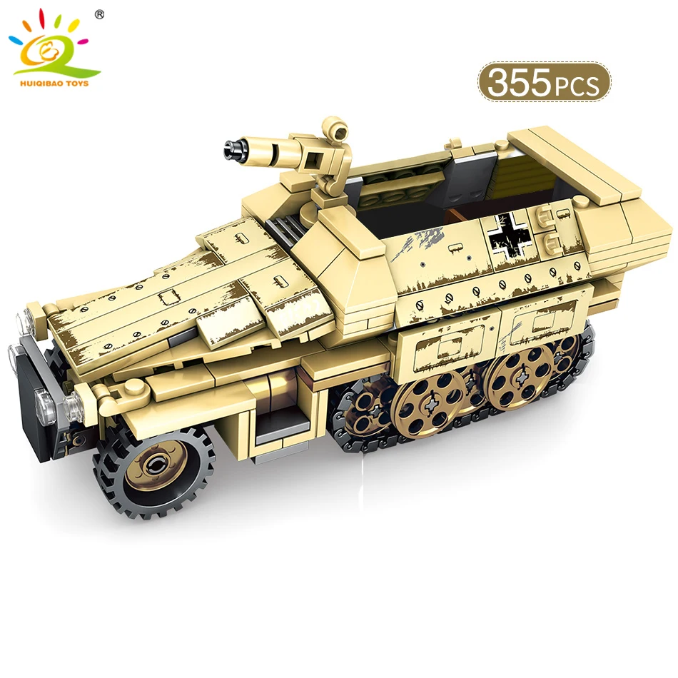 HUIQIBAO 355 шт. военный бронированный автомобиль строительные блоки грузовик Panzer 4