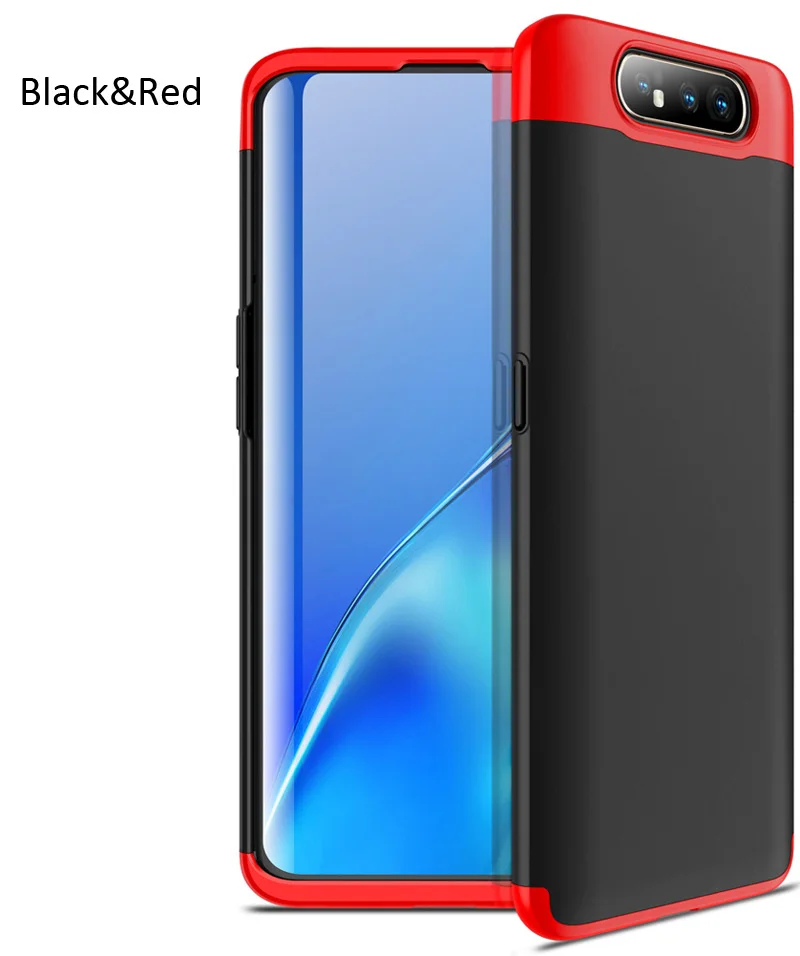 Чехол gkk для samsung Galaxy A80 A90 с полной защитой - Цвет: Black Red
