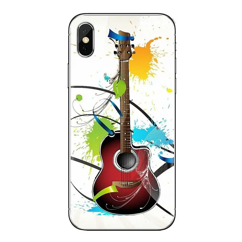 Мобильный чехол для телефона Гитары синего цвета в виде скрипичного ключа