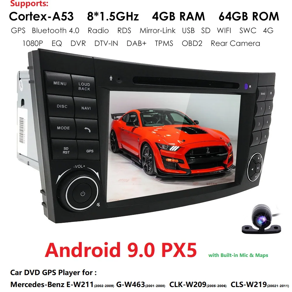 HD 1024*600 сенсорный автомобильный dvd плеер с экраном для mercedes w211 Android 9 0 мультимедиа