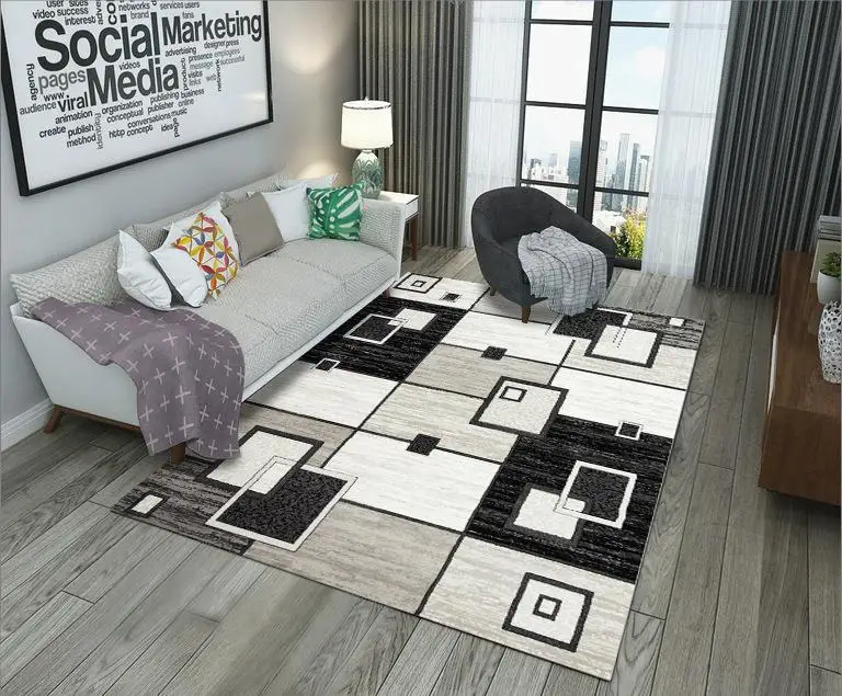

Custom Nordic style Abstract Art Carpets for Living room High-quality geometric rectangle Rugs Coffee table bedroom sofa Carpet