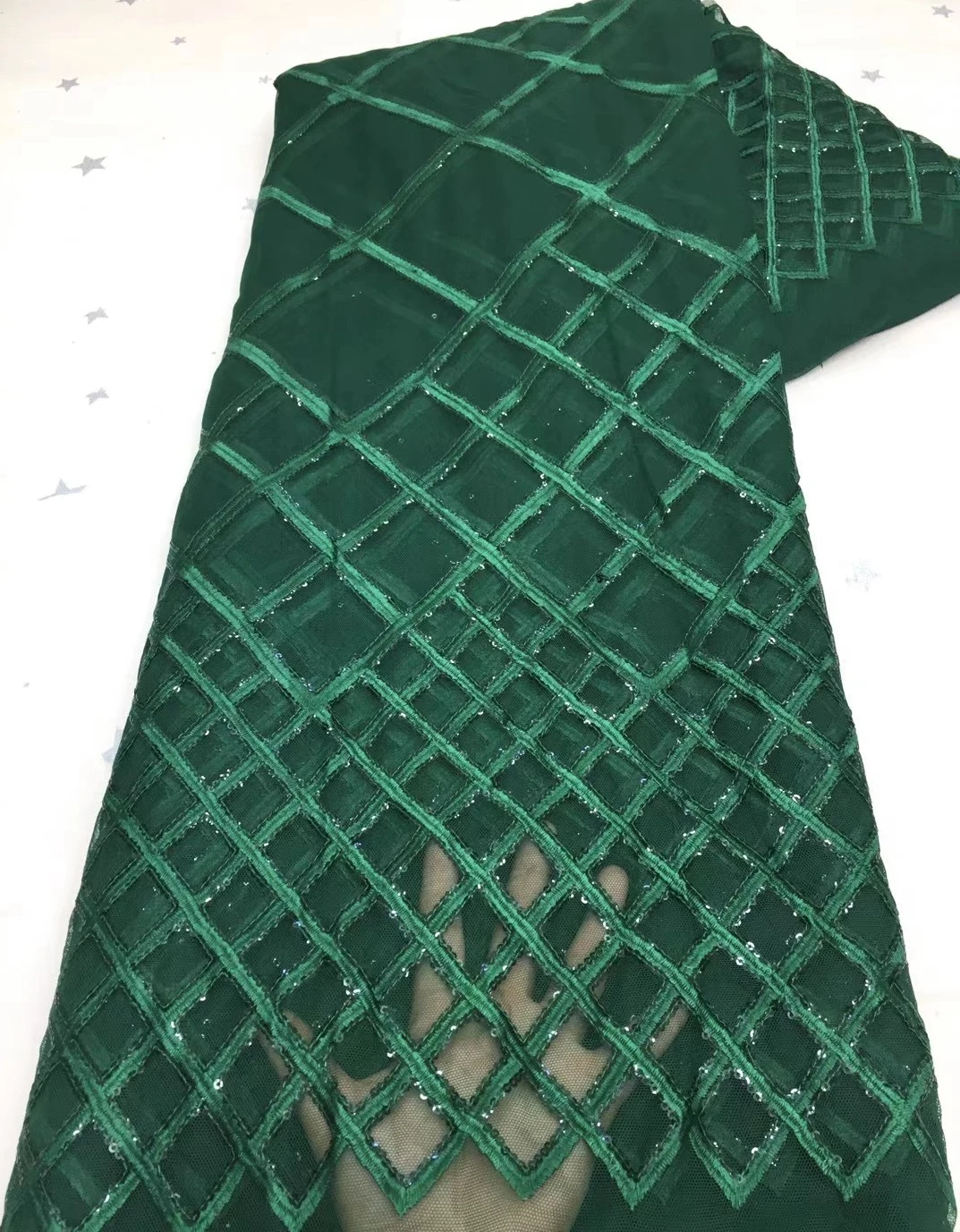 

Блестящая вышитая Тюлевая сетчатая кружевная ткань с блестками для nice TS9336