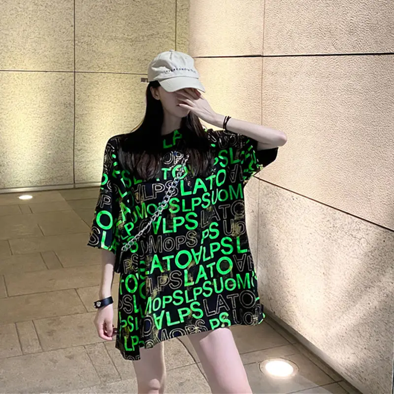 

2021 Large Women's Summer New Loose Short Sleeve T-shirt Women's Foreign Style Half Sleeve Top Fashion
