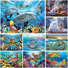 5D алмазная живопись сделай сам, животное, черепаха, полная Алмазная вышивка, пейзаж, лебедь, озеро, мозаика, искусство, живопись, украшение для дома, подарок