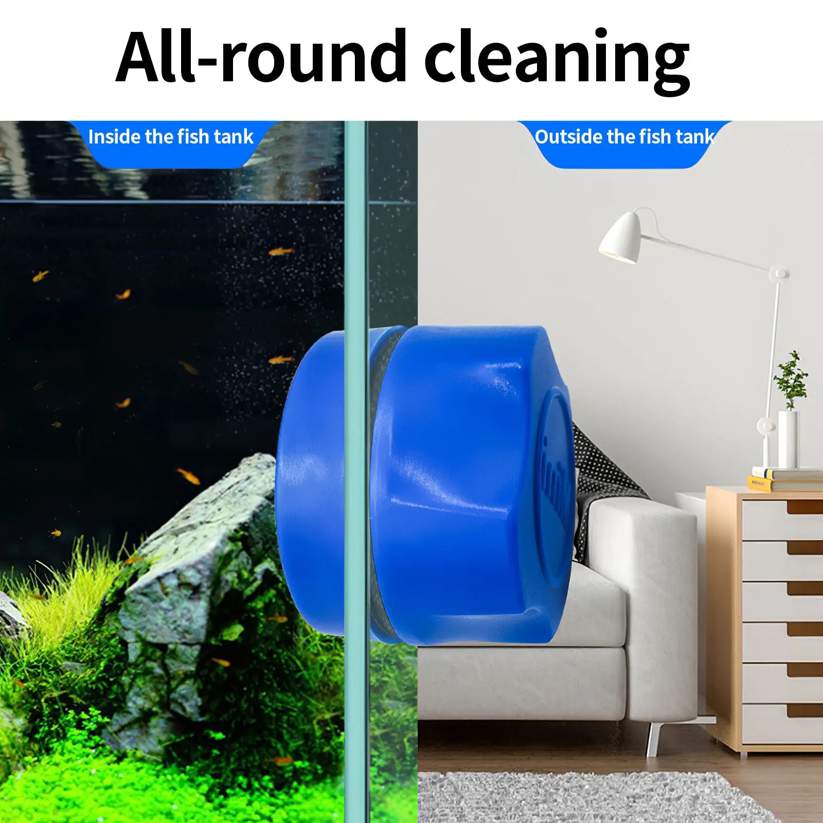 

Aquarium Brush Space Saving Lightweight Soft Glass Brush Design Aquarium Wall Surface Brush for Aquarium Fish Water Container