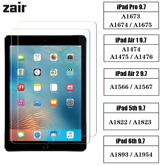 [В 2 упаковках] Защитная пленка для экрана Apple iPad Pro Air 1 5 6 9 7 2017 6-го поколения Air1