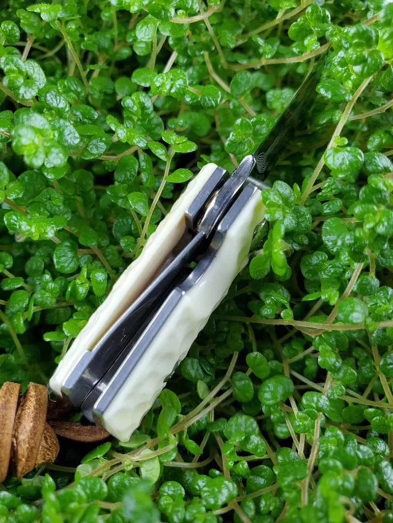 Handmade Folding Knife Damascus Steel Blade Ox Bone Handle Camping Hunting Tactical Fruit Pocket Mini Knives EDC Survival | Инструменты