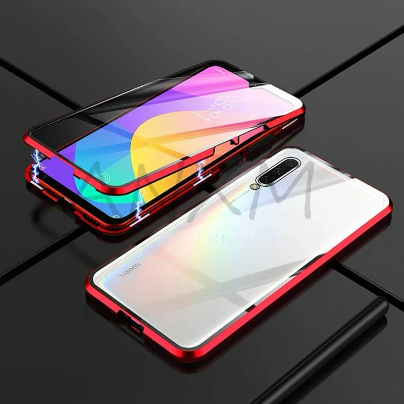 Металлический магнитный чехол для Xiaomi Redmi Note 7 8 K20 Pro закаленное стекло магнитные чехлы Чехол для Xiaomi Mi 9 SE 9T Pro A3 lite чехол