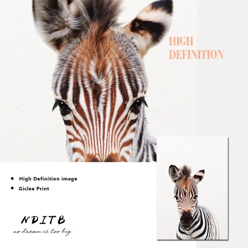 Baby Animal Zebra Lion Elephant Canvas Poster Nursery Wall Art Print Minimalist Painting Nordic Kid Bedroom Decoration Picture | Дом и сад