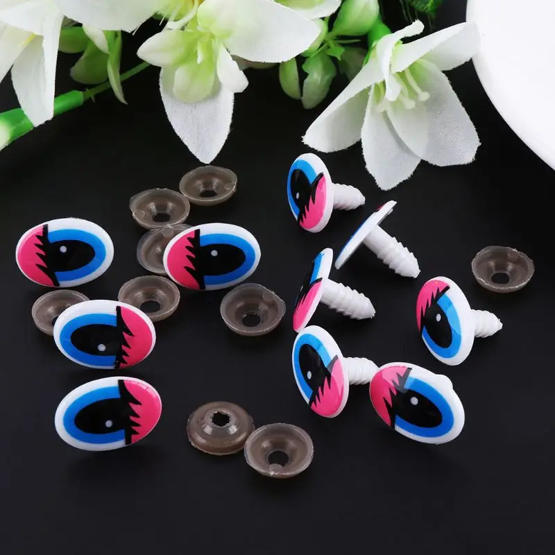 

10pcs Plastic Cartoon Safety Doll Eyes For Toy Bear Dolls Puppet Stuffed Animal Crafts Children DIY With Washers