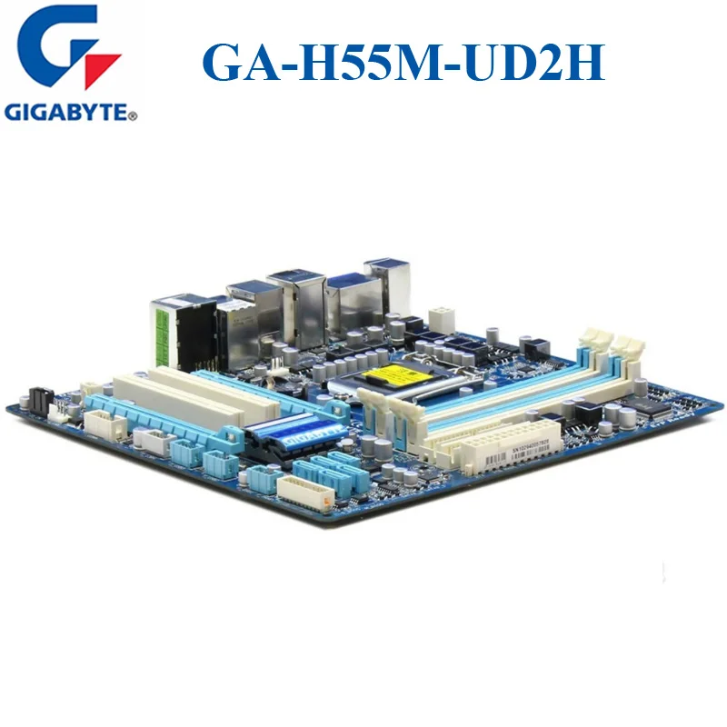 Розетка LGA 1156 GIGABYTE GA-H55M-UD2H десктопная материнская плата DDR3 16GB Micro ATX USB2.0 i7 i5 i3
