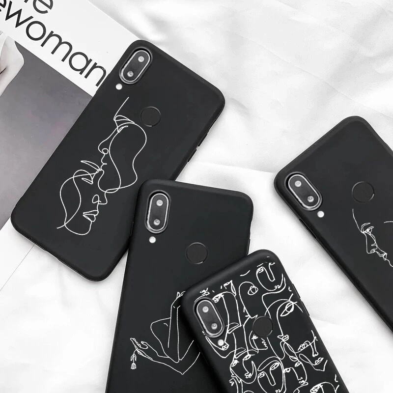 Мягкий ТПУ чехол с абстрактным изображением влюбленного лица для huawei P40 P30 P20 honor 30