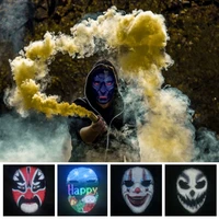 bluetooth luminous mask pattern diy halloween neon led costume carnival festival face changing decor fashion party equipment
