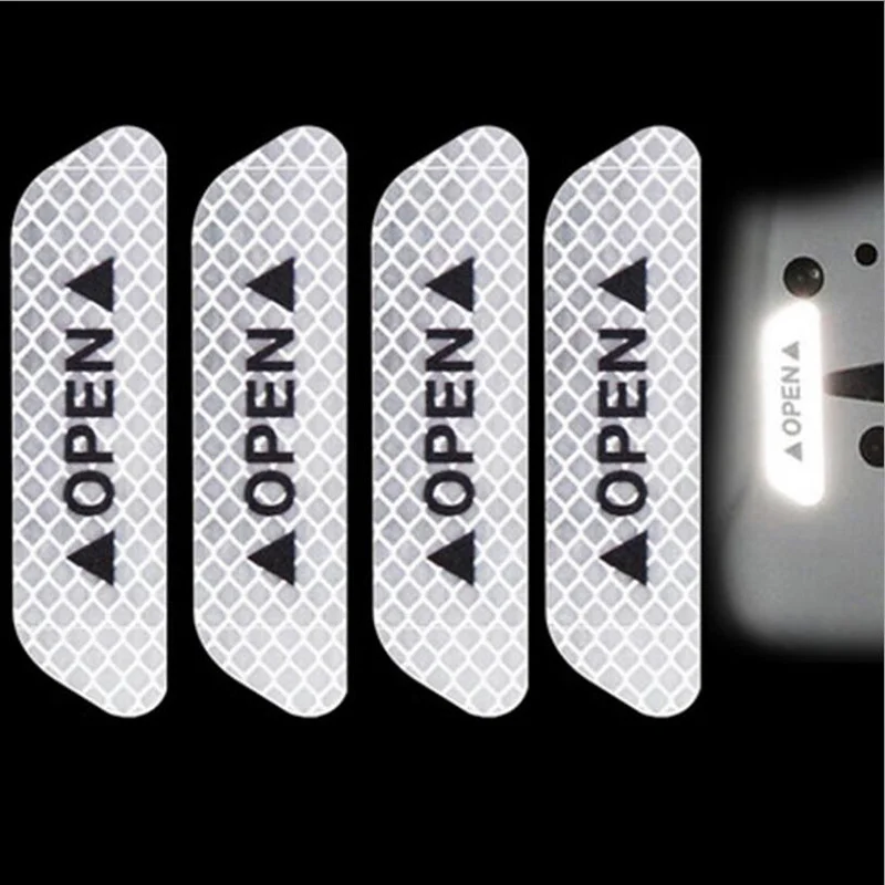 2020 4pcs Car door safety anti-collision warning reflective stickers OPEN long-distance decorative | Автомобили и мотоциклы