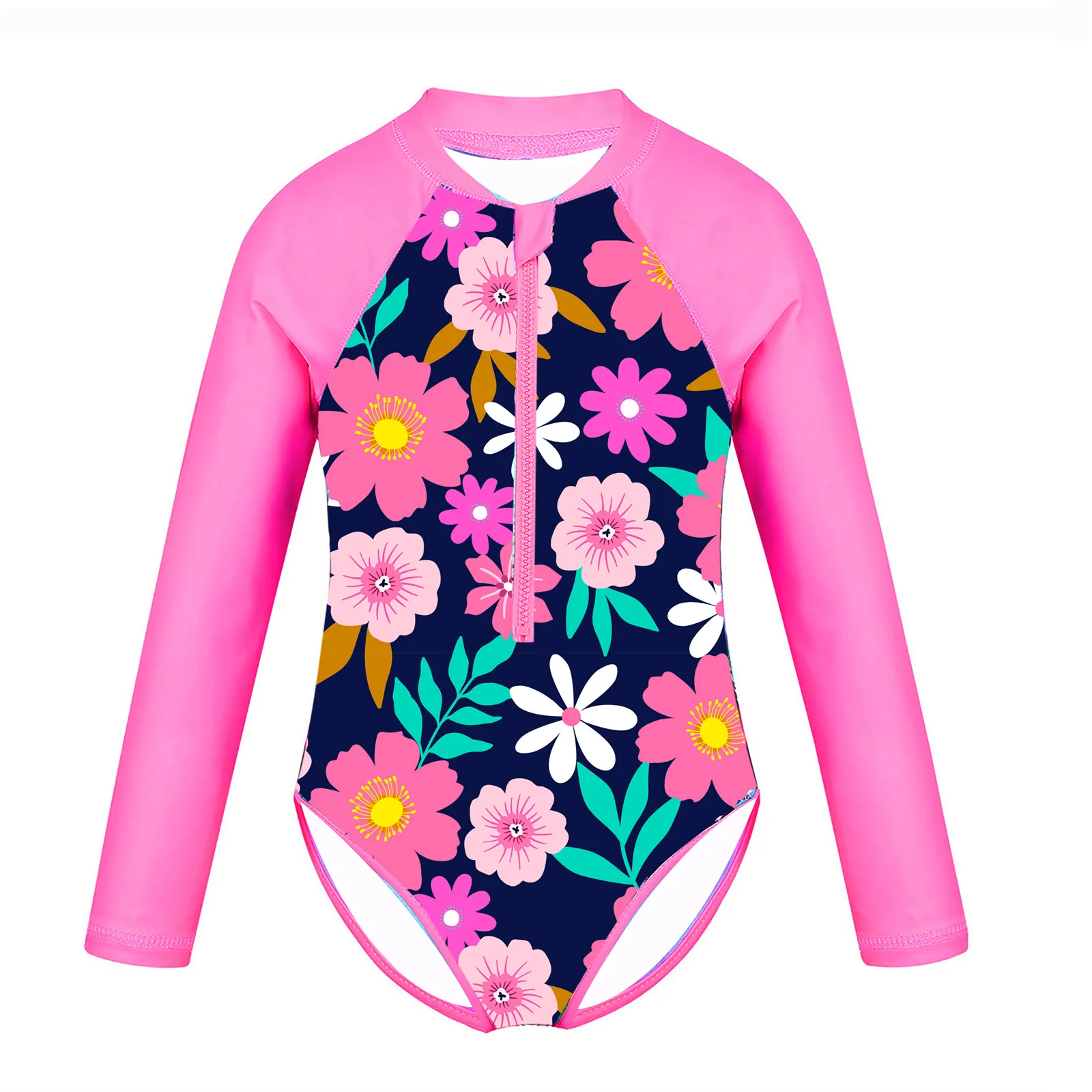 Детское цельное боди для девочек одежда купания пляжная купальник на молнии с