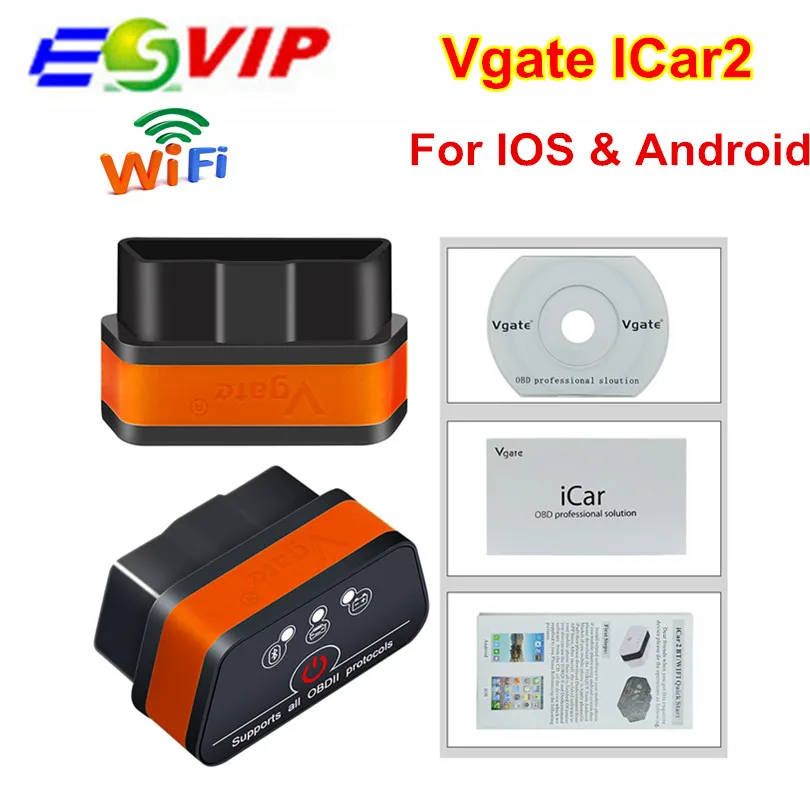 Vgate icar2 Bluetooth/Wifi OBD2 диагностический инструмент ELM327 OBD 2 сканер Mini ELM 327 icar 2 для android/PC/IOS OBDII считыватель кодов