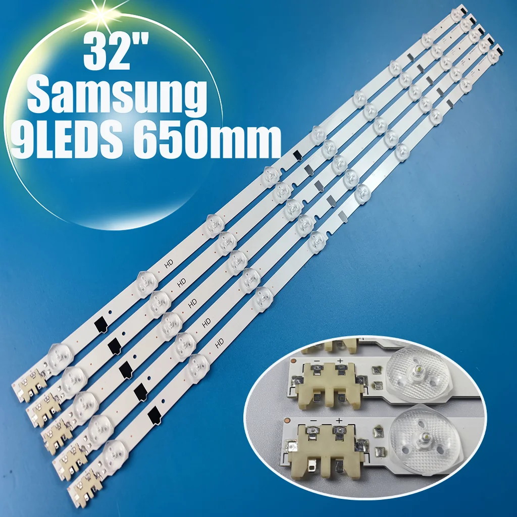 

TV LED Bars For Samsung UE32F4000AW UE32F5000AK UE32F5030AW UE32F5300AW UE32F5300AK LED Backlight Strip Kit 9 Lamp Lens 5 Bands