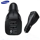 Автомобильное зарядное устройство Samsung, 2 USB порта, кабель Micro USB Type-C, чёрноебелое