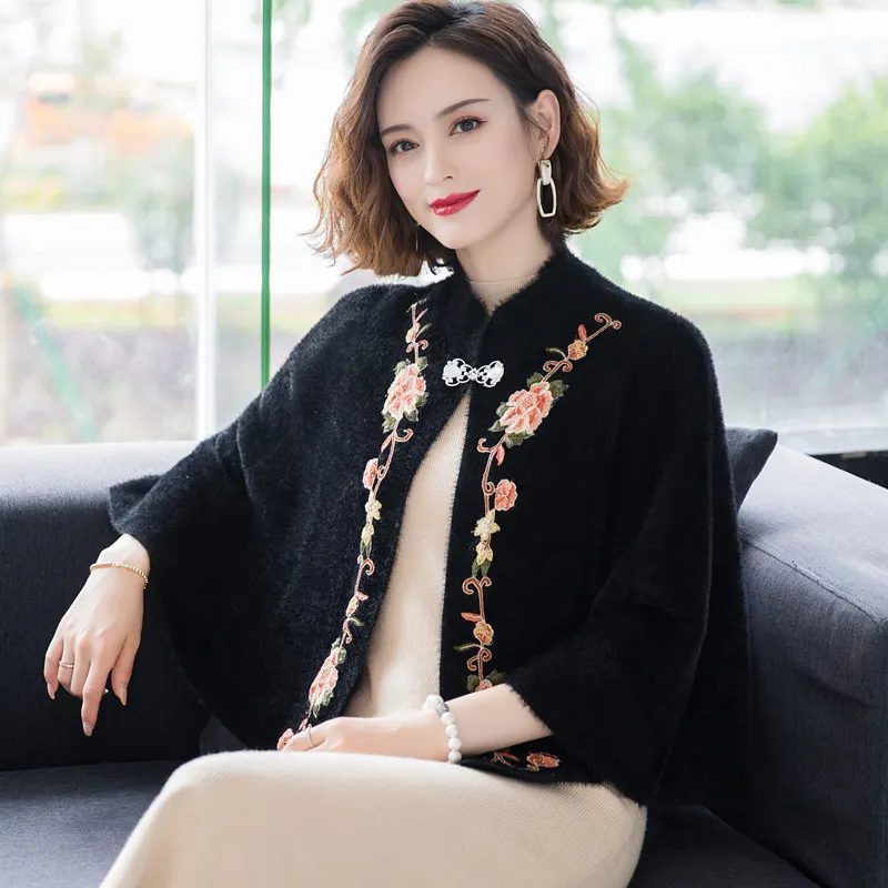 ZJZLL по заводской цене изящный женский свитер из меха норки шали с кружевом