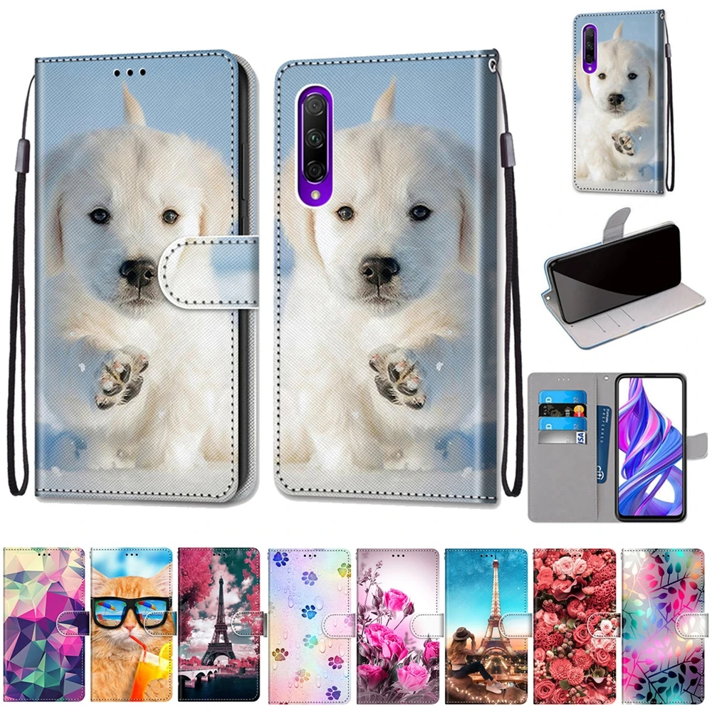 Кожаный чехол для Honor 9X Pro Huawei 8X V20 9 Lite роскошный с 3D изображением животных