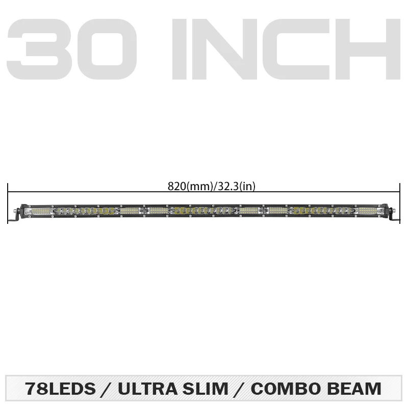 30 inch combo beam RACBOX 10 20 30 дюймов светодиодный рабочий светильник 4x4 внедорожный светодиодный светильник для UAZ Трактор Лодка 4WD 4x4 внедорожные грузовики ATV 12 в 24 В - Цвет: 30 inch combo beam