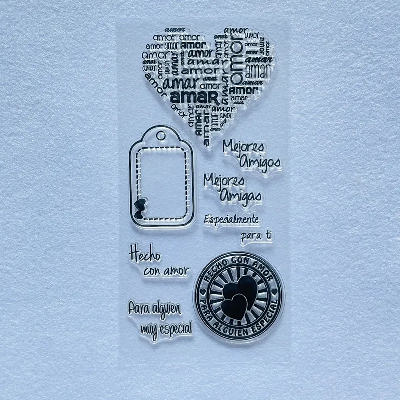 spanish spain word Clear Stamp Transparent Silicone Stamp Seal Sheet For Scrapbooking Photo Album Decoration