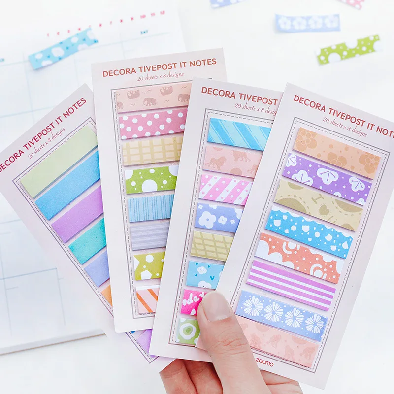 

160 Sheets Floral Printed Message Memo N Times Sticky Notes Self-adhesive Index Bookmarks Memo Pad Tabs Kawaii Stationery