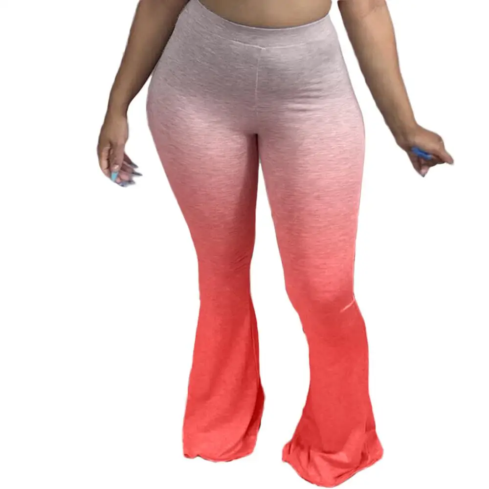 

Gradient Women Elastic Wide Leg Flare Pants Leggings Skinny Bodycon Bell-Bottomed Pants Flared Trousers 2020 Autumn New Arrivals