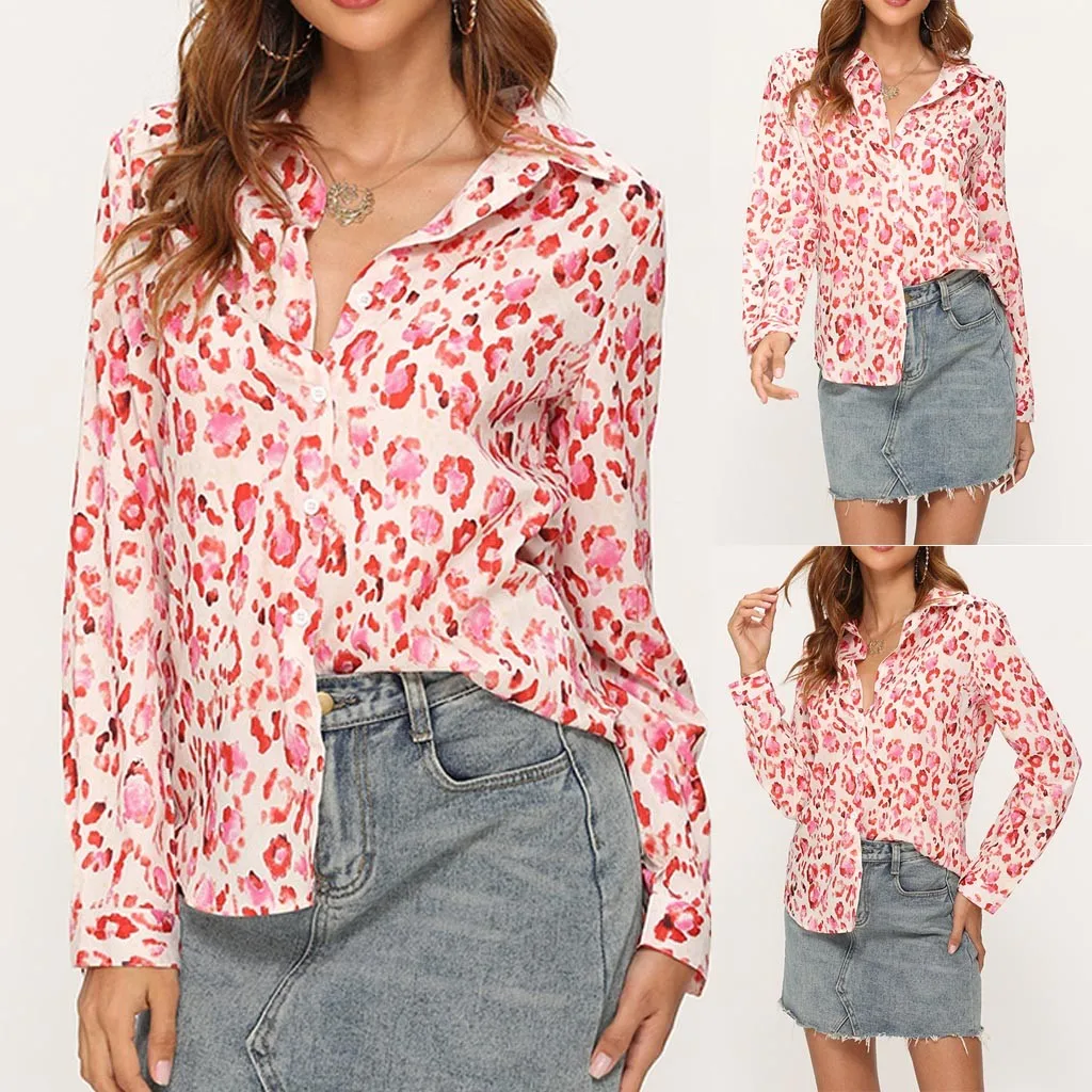 Женский модный однобортный Топ #58 с отложным воротником и длинным рукавом