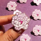 Брошь в виде цветка пиона, жесткая эмалированная брошь