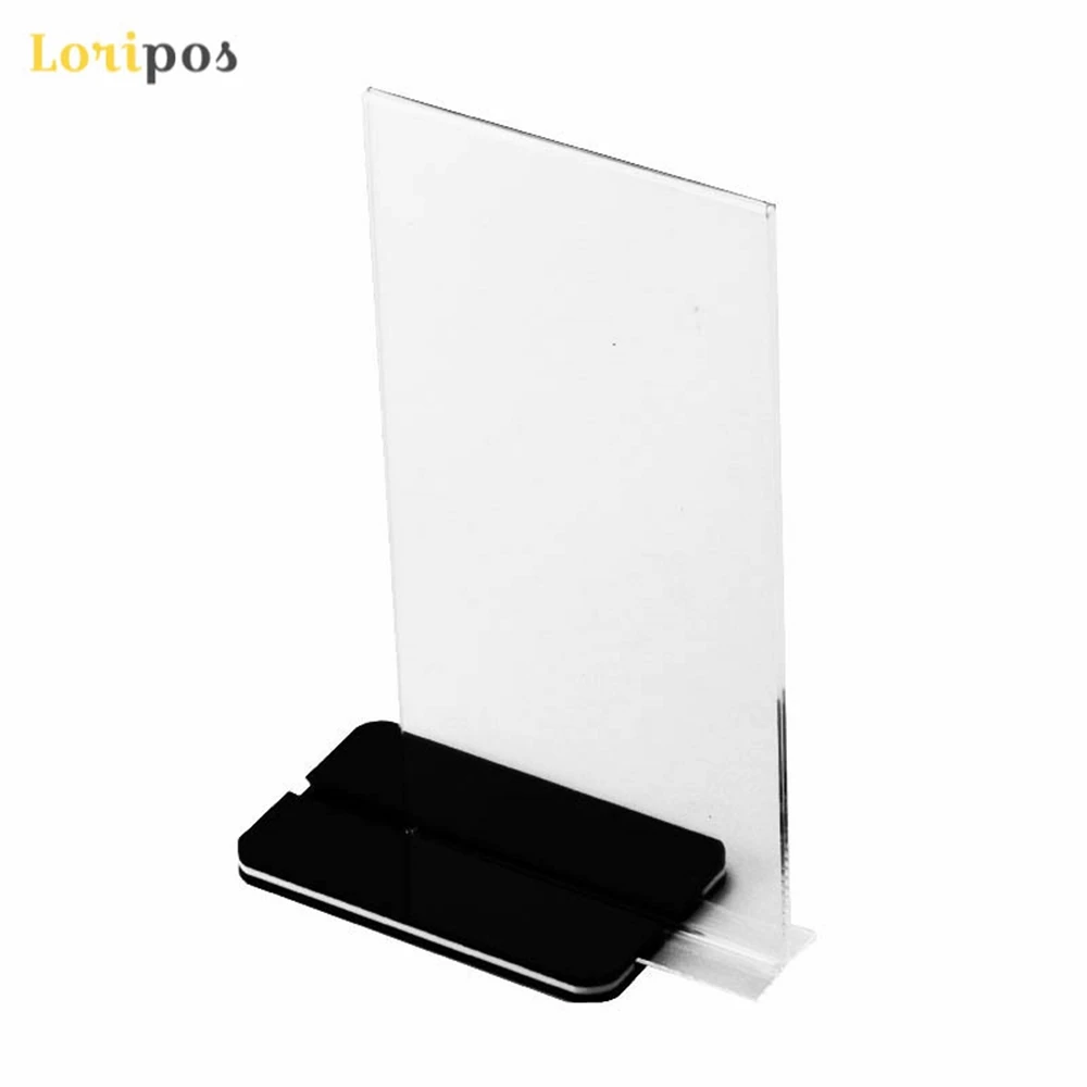 20 Pcs A4 Double Side Acrylic Table Display Stand Sign Billboard Holder Menu Price Tag Display Holder