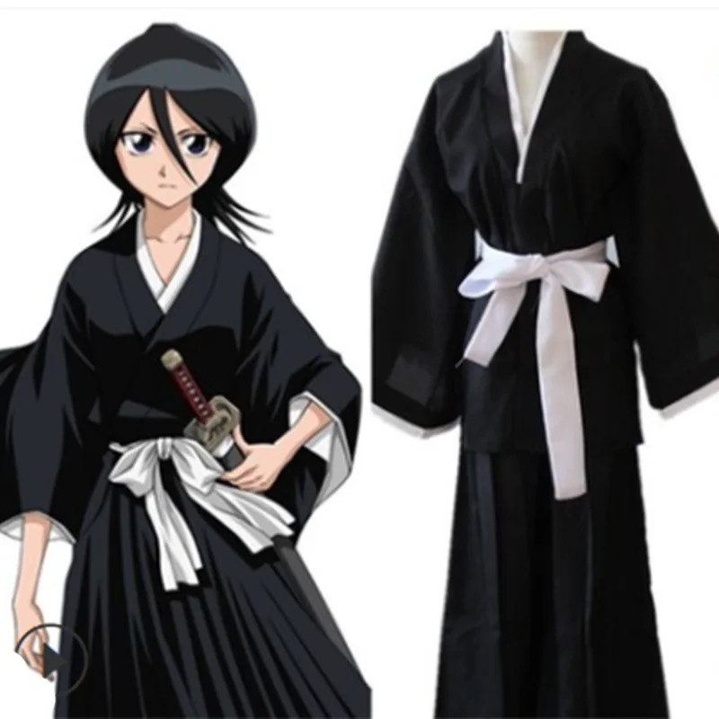 Купи Anime School Bleach Kuchiki Rukia Cosplay Costume Rukia Kuchiki Wigs and Kimono Uniform Sets Die Pa Bleach Men Suit за 1,237 рублей в магазине AliExpress