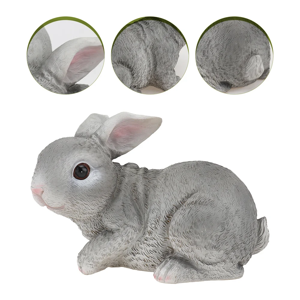 

1pc Garden Rabbit Ornament Resin Rabbit Adornment Yard Scene Rabbit Adornment