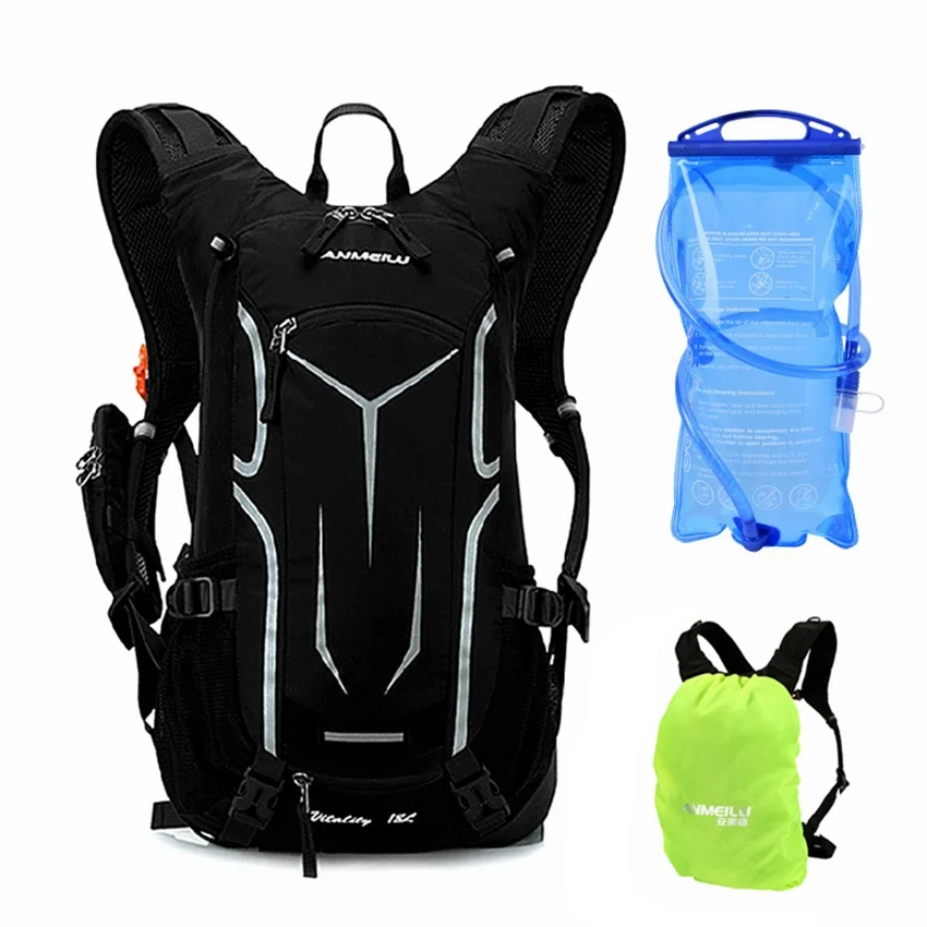 18L Cycling Backpack Rucksack Bicycle Bag with Rain Cover Breathable Riding Camping Hydration Bike Backpack Hiking Cross Bag