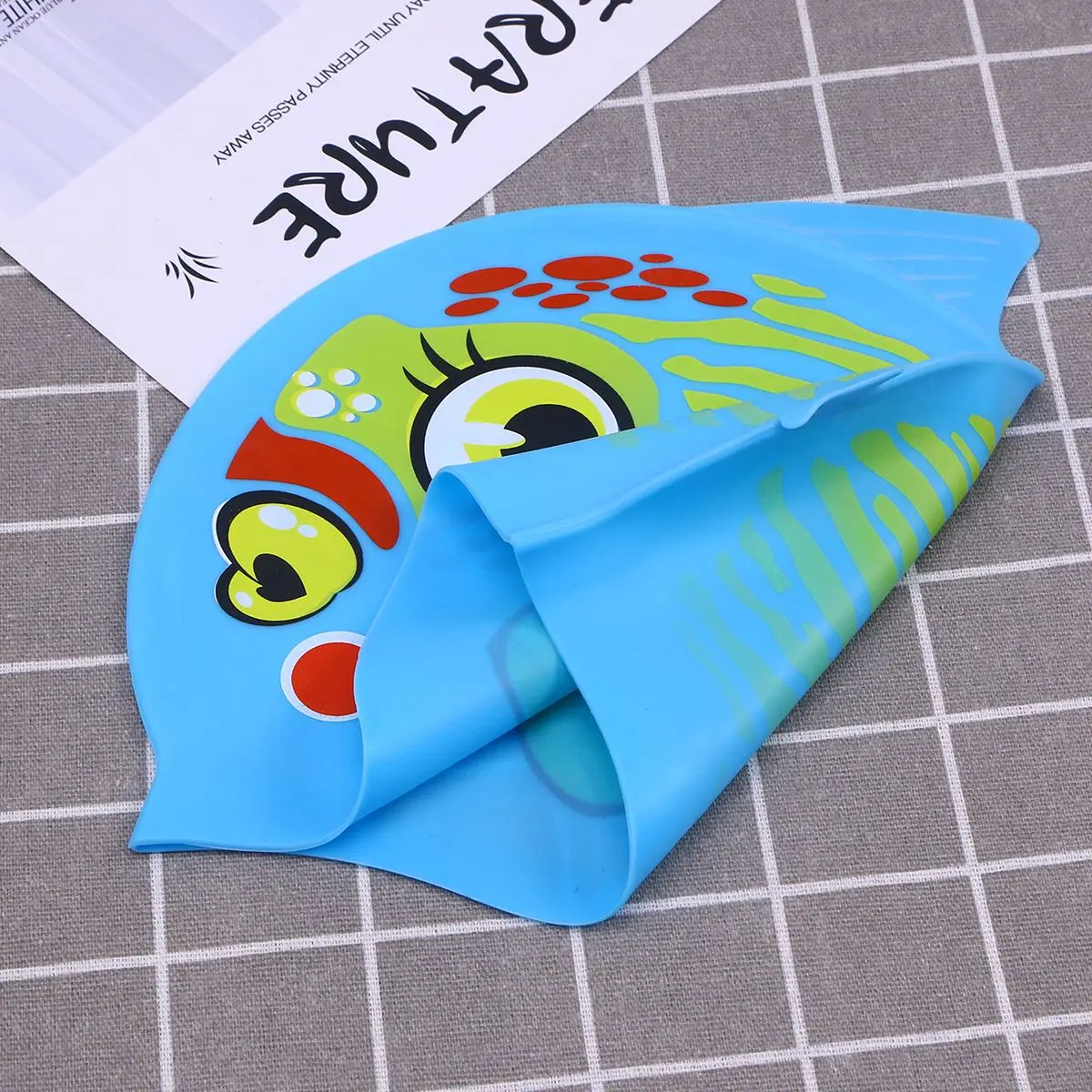 Силиконовая шапочка для плавания унисекс с рисунком рыбы милая