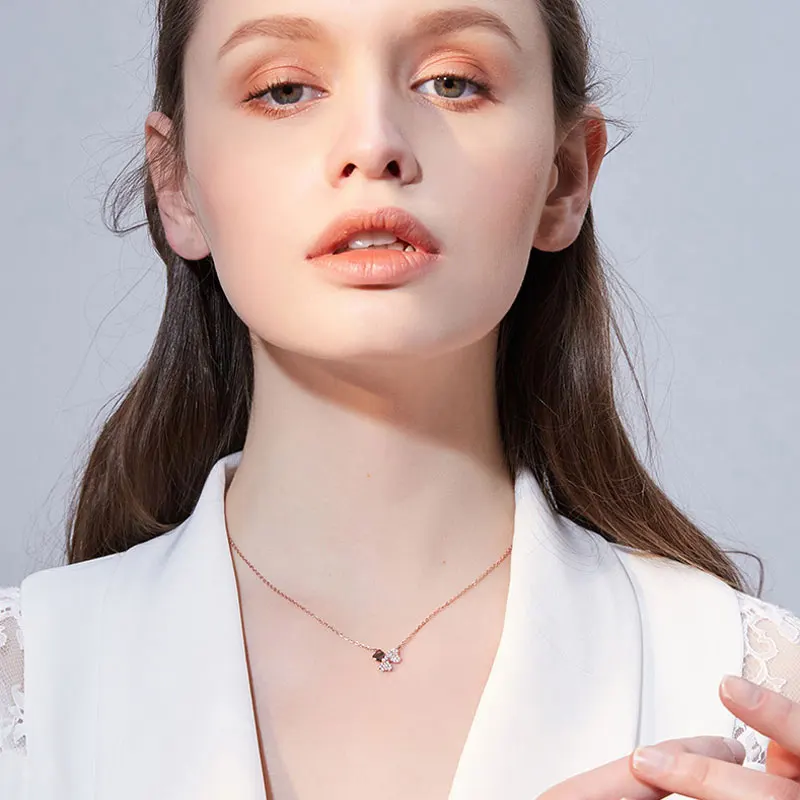 Длинное ожерелье из серебра 925 пробы с фианитами|Ожерелья| |