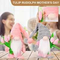 tulip gnome doll with cloth material for her living room study decoration suitable for mothers day valentines day hk3