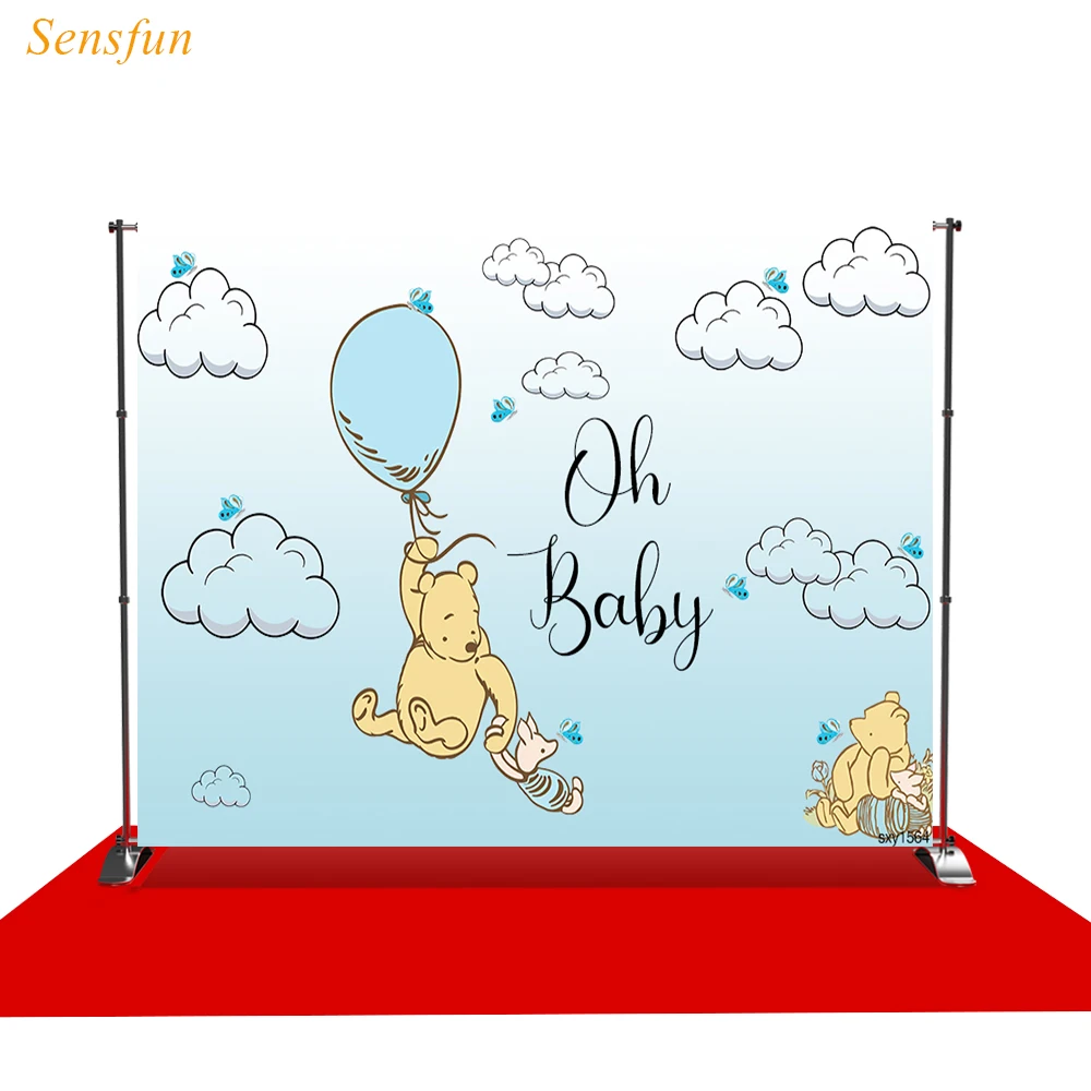 

LEVOO фотографии фоном с рисунком из мультфильма «Медведь»; Облако Детский наряд для дня Рождения ткань изготовление размеров под заказ съемк...