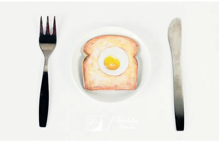 cute foods shape memo sticker pad toast Chinese bun biscuit noodles design interesting stationery stickers