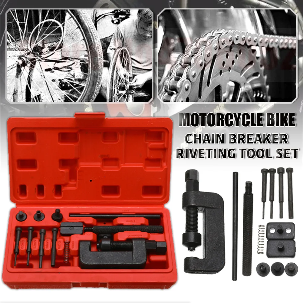 

Motorcycle Bike Chain Breaker Splitter Link Riveter Universal Set Riveting Tool