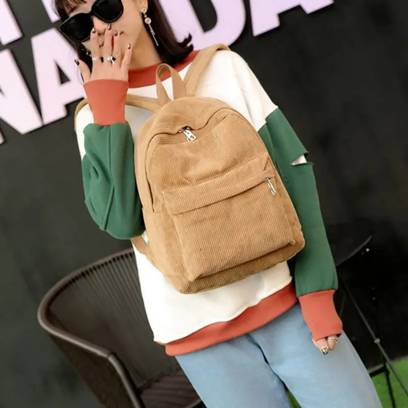 Новинка 2020 вельветовый женский рюкзак однотонная женская дорожная сумка модный